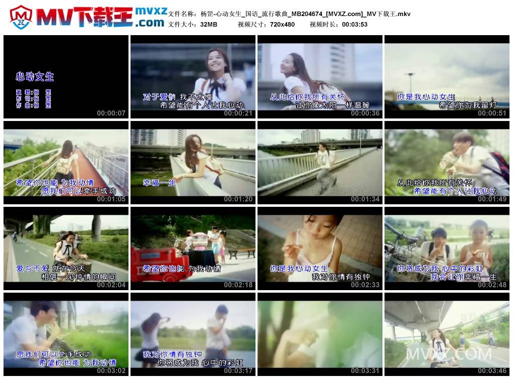 杨罡-心动女生_国语_流行歌曲_MB204674